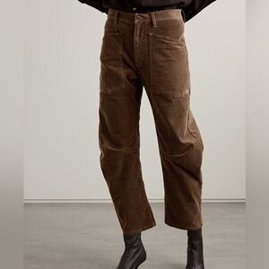 Nili Lotan Brown Ankle Cropped Pants